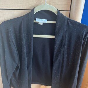 Large Shrug Calvin Klein Collarless Three-quarter sleeves Allover sparkles